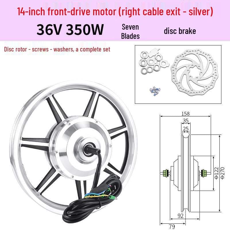 14 Folding Electric Bicycle Motor 36V/48V 350W-500W Front/Rear Drive High-Speed Hub