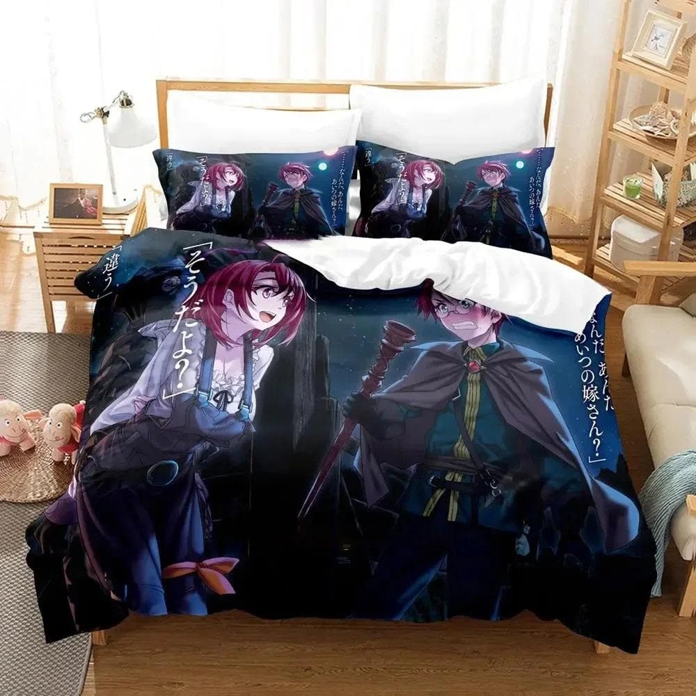 3D Anime Goblin Slayer Bedding Set Duvet Cover Bed Set Quilt Cover Pillowcase Comforter king Queen Size Boys Adult Bedding Set EU single(135x200cm)