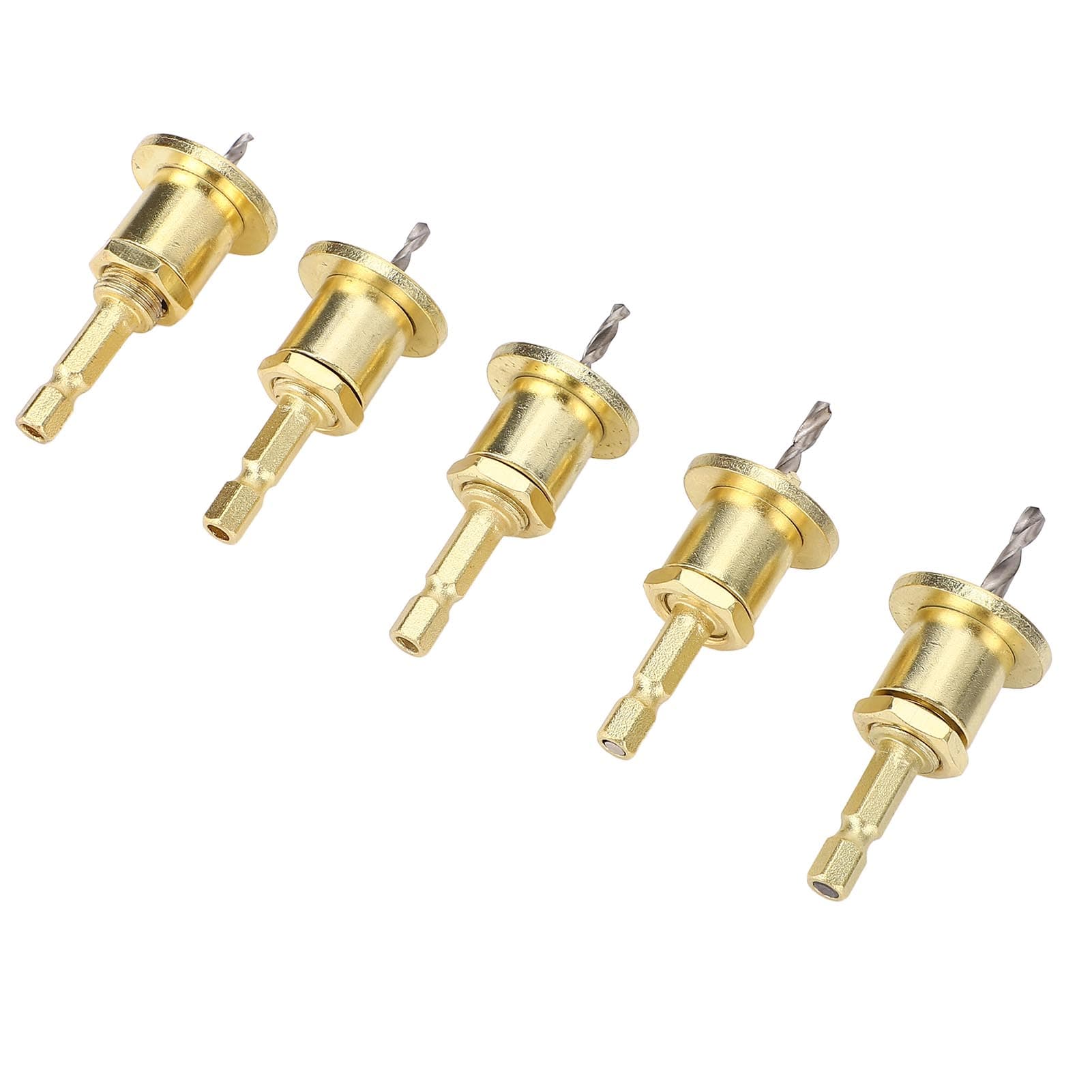 5Pcs 14in Hex Shank Countersink Drill Bit Set High Speed Steel 2.8 to 4mm Adjustable Drill Bit Set
