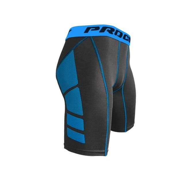 Compression Shorts Men Gym Shorts Compression Underwear Crossfit Shorts Running Short Sport Training Quick-Drying Bottoms M blue
