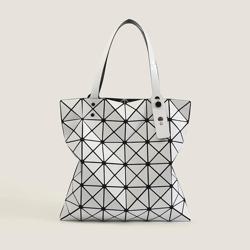 Niche Hundred Hundred Six Lattice Geometric Diamond Lattice Fashion Light Handbag Fashion Hundred Hundred Tote Bag Woman white