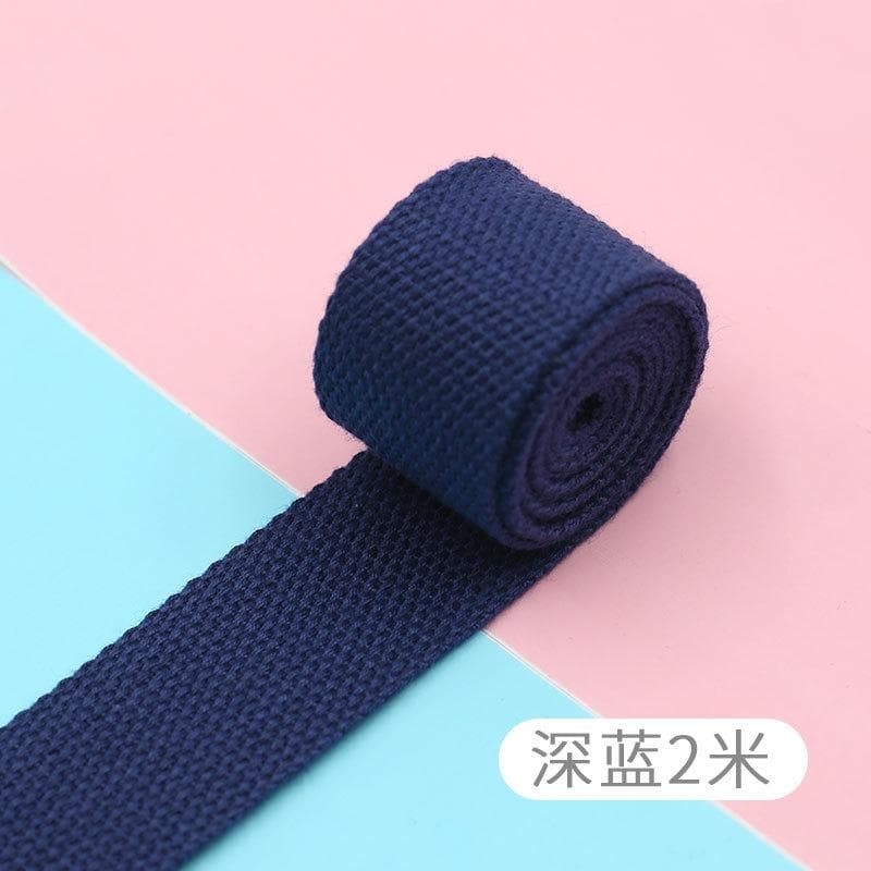Color Polyester Cotton Webbing, Schoolbag Strap, Backpack Strap, Strap Strap, Shoulder Strap, Strap Accessories, Packing Strap, Cloth Strap. dark blue * 2.5cm (2m pack)