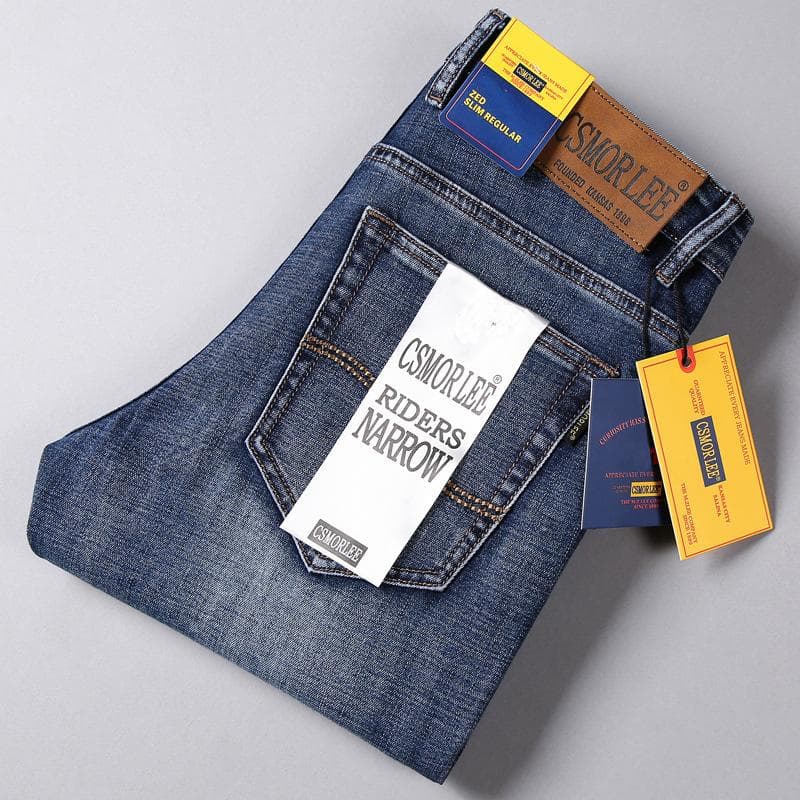 Jeans Men Straight Loose Elastic Slim Spring and Autumn Models Nostalgia Long Trousers Men Tide Trousers 36