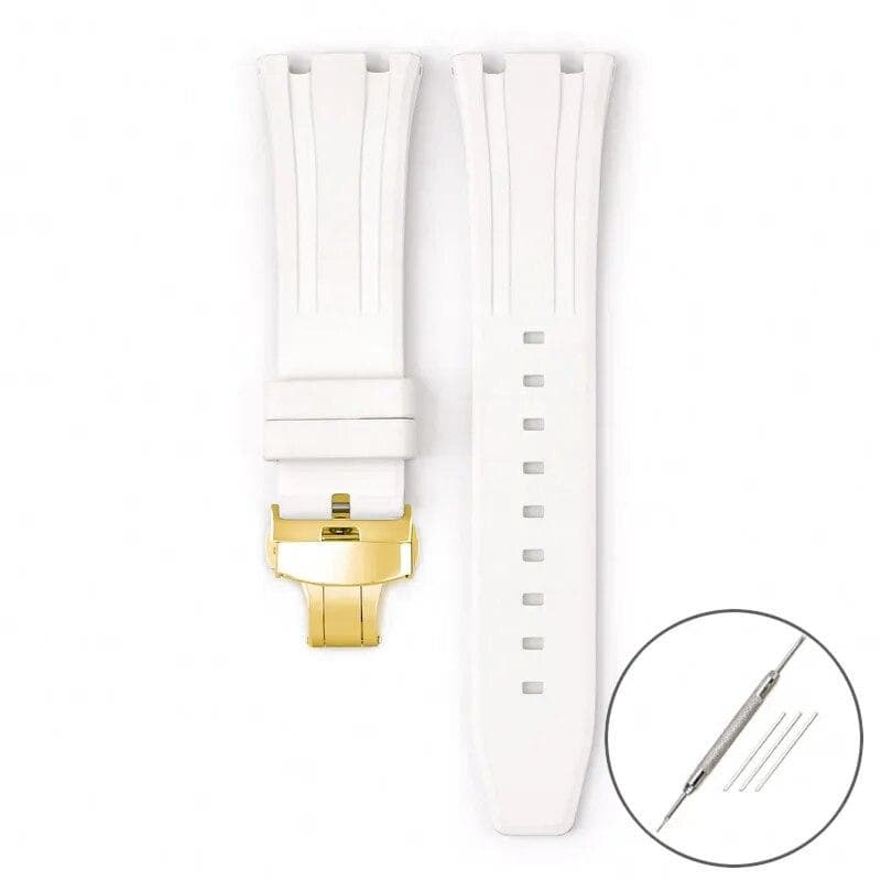 Fluoro Rubber Strap for Audemars Piguet Royal Oak 15400 15500 26331 Butterfly Buckle Men Soft FKM Replace Watch Band for AP 26mm 26mm