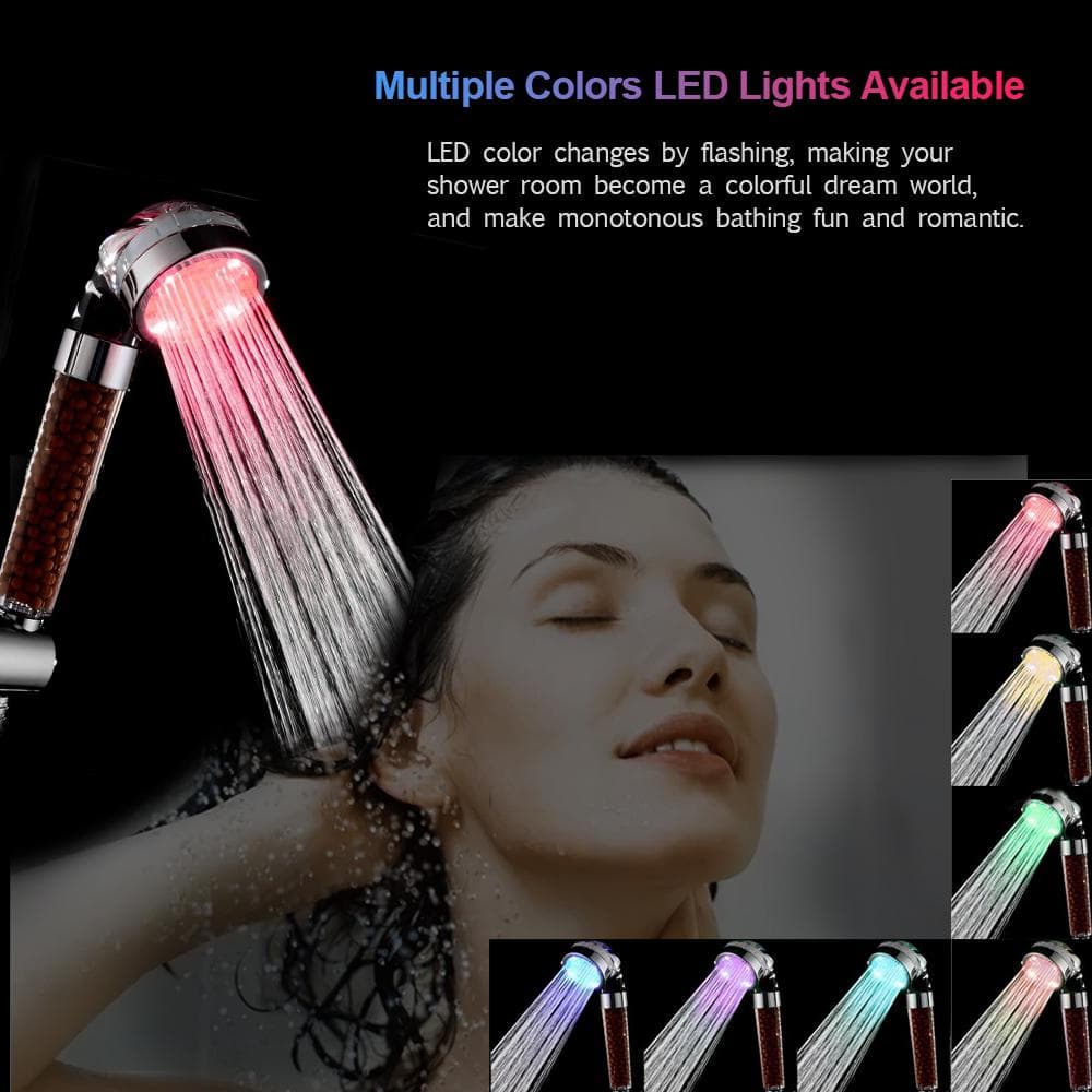 LED Hand Shower LED Shower Head Ionic Filter Multiple Colors Automatically Color-Changing Multiple Colors LED multicolour