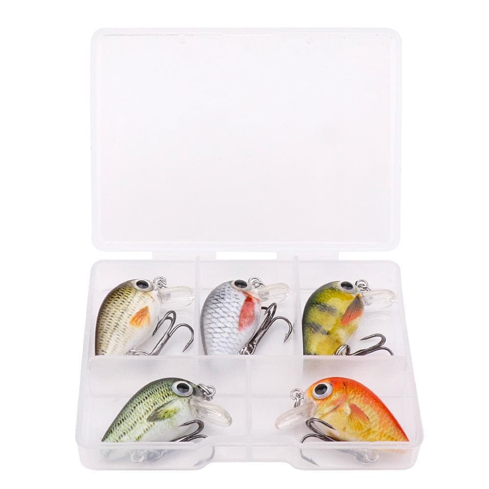 5pcs Mini Fish Bass Fishing Lure Set 3cm 1.5g Mini Artificial Baits Topwater Crank Wobblers for Pike Crankbaits Fishing multicolour