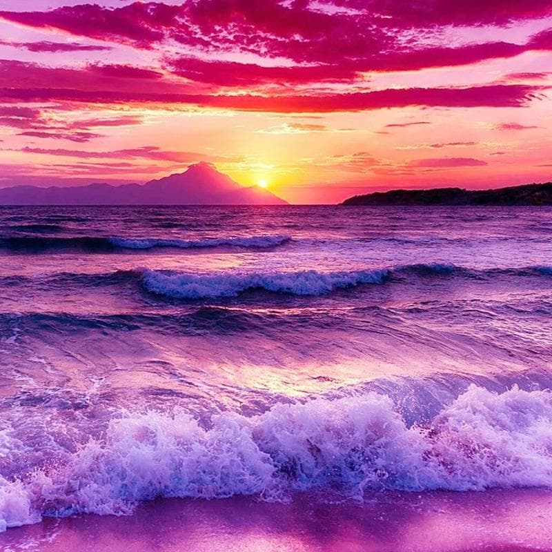 5D DIY Diamond Embroidery Sunrise Landscape Cross Stitch Full Round Diamond 20X30CM