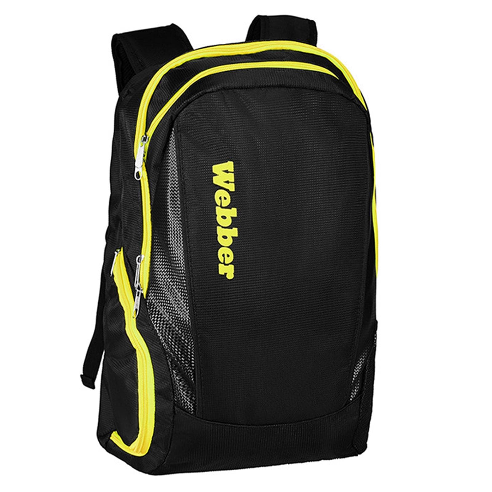 Badminton Racket Backpack Tennis Backpack with Independent Shoes Compartment Backpack Sports Bag black/yellow