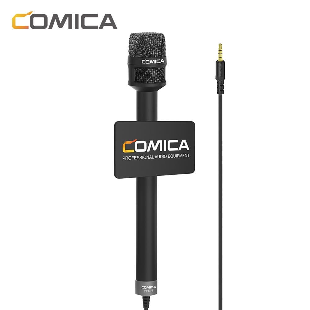 COMICA HRM-S Handheld Interview Microphone for Smartphone 3.5mm TRRS Plug Cardioid Condenser Mic black