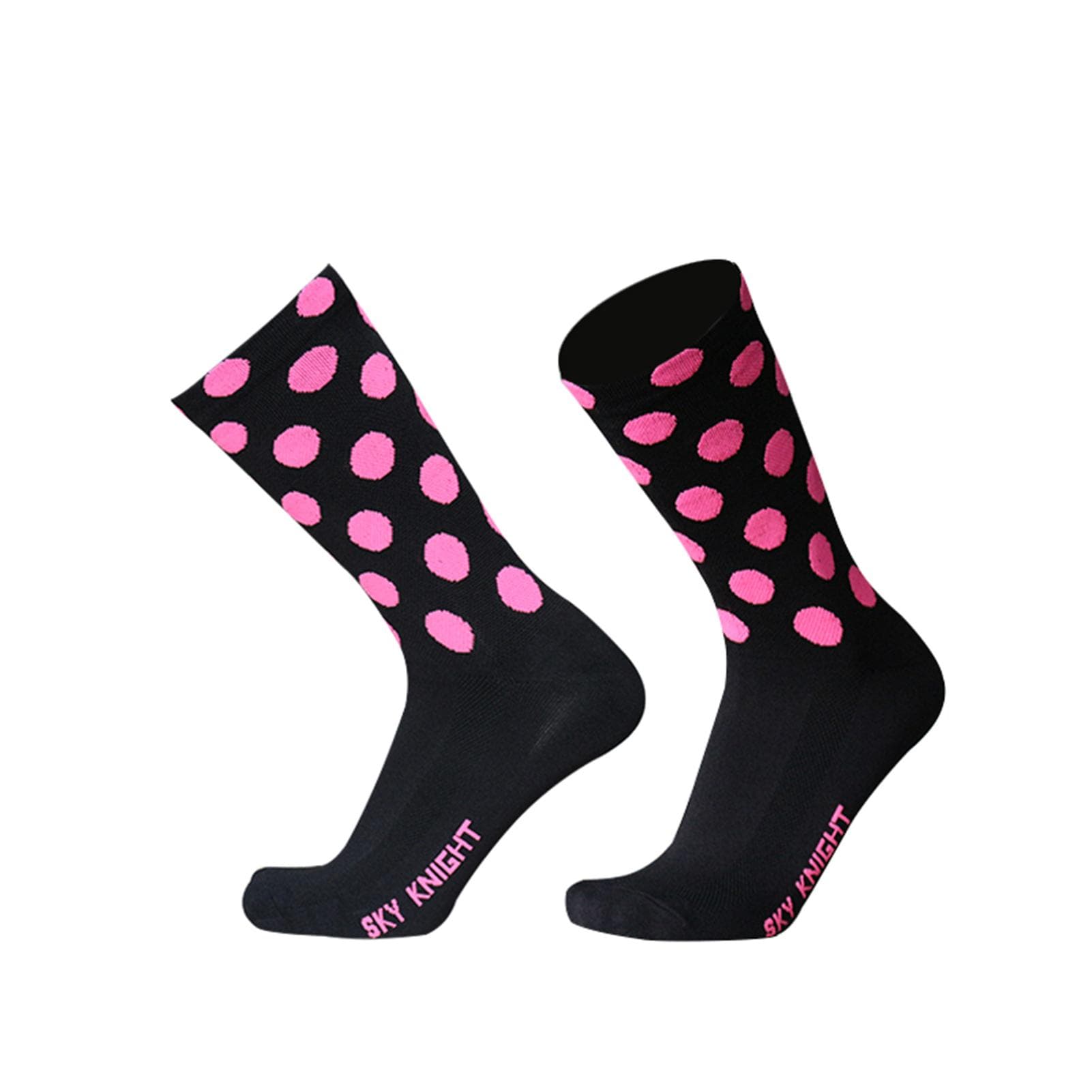 Outdoor Sports Cycling Socks Stretch Socks Breathable Bike Socks for Men Women pink/black