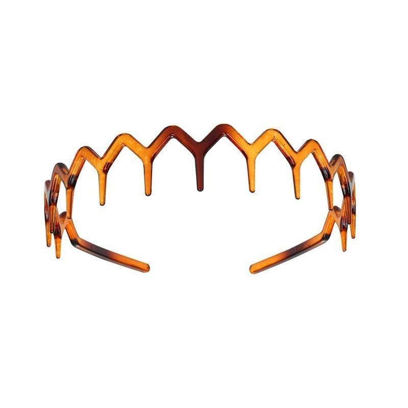 1Pcs Black Amber Wave Long Teeth Hair Hoop Retro Plastic Non-Slip Headband Wash Face Head Hoop For Men And Women amber