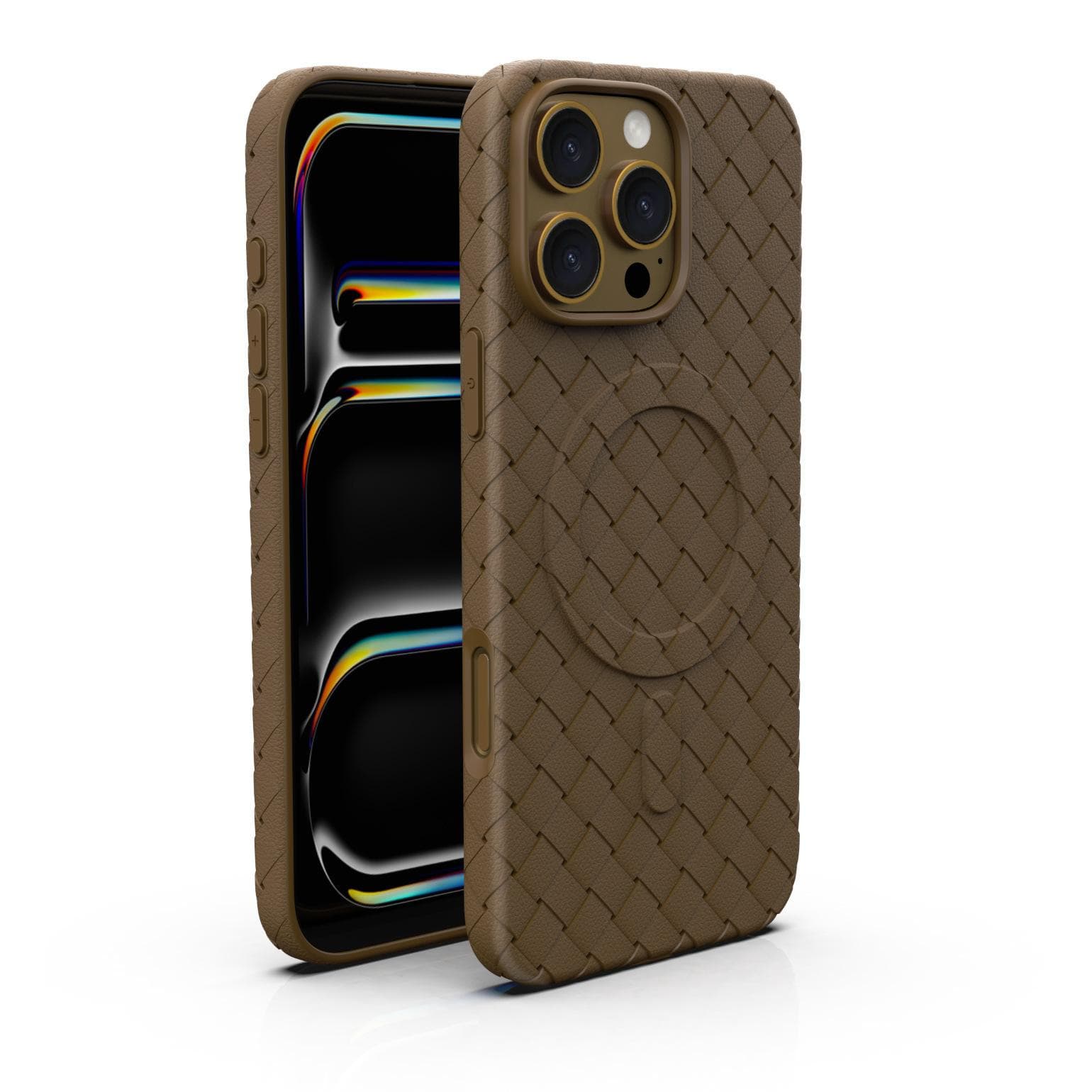 Suitable for Iphone16 Heat Dissipation Magnetic Phone Case Braided Pattern Apple 1514PROMAX Drop Protection Case iPhone12promax