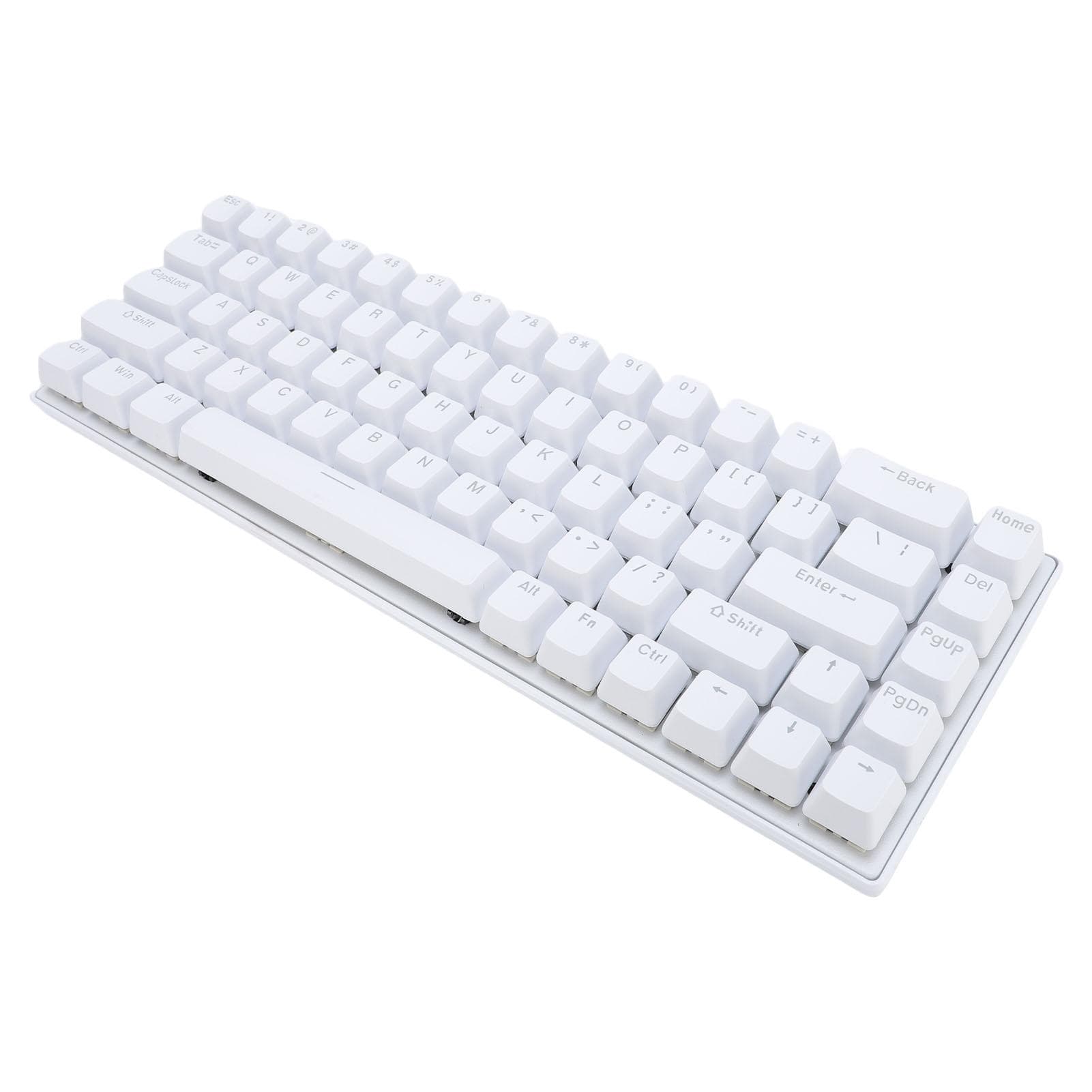 68 Key Wired Mechanical Keyboard RGB Backlight Blue Switch 60percent Compact Ergonomic Gaming Keyboard white