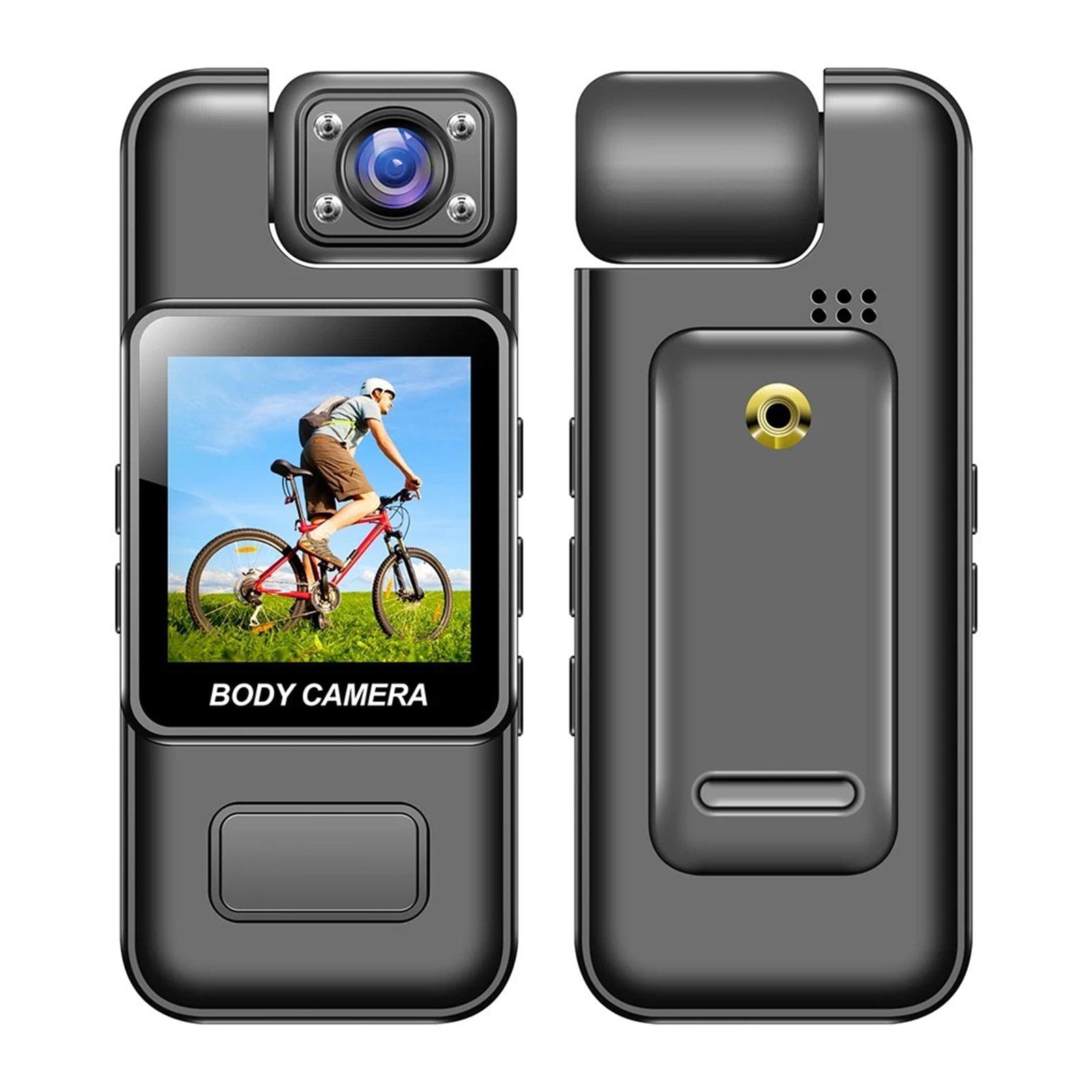 1080P Wearable Camera with o and Video Recording Clip-on Camera Camcorder 180 degrees Rotatable Lens