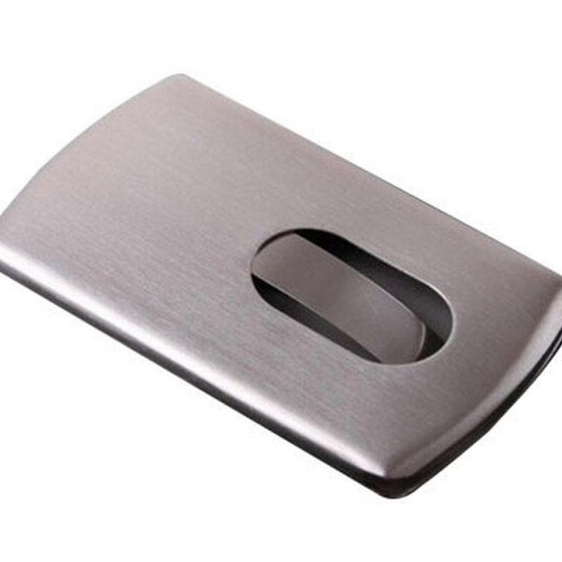 Business Card Holder Cash Bank Card Case Hand Brushed Name Card Case for Men Women Office Supplies silver