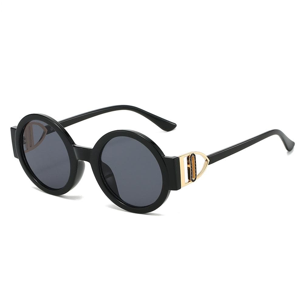 New Luxury Leopard Gradient Round Women Sunglasses Retro Brand Design Metal Decoration Casual Sun Glasses UV400 as picture