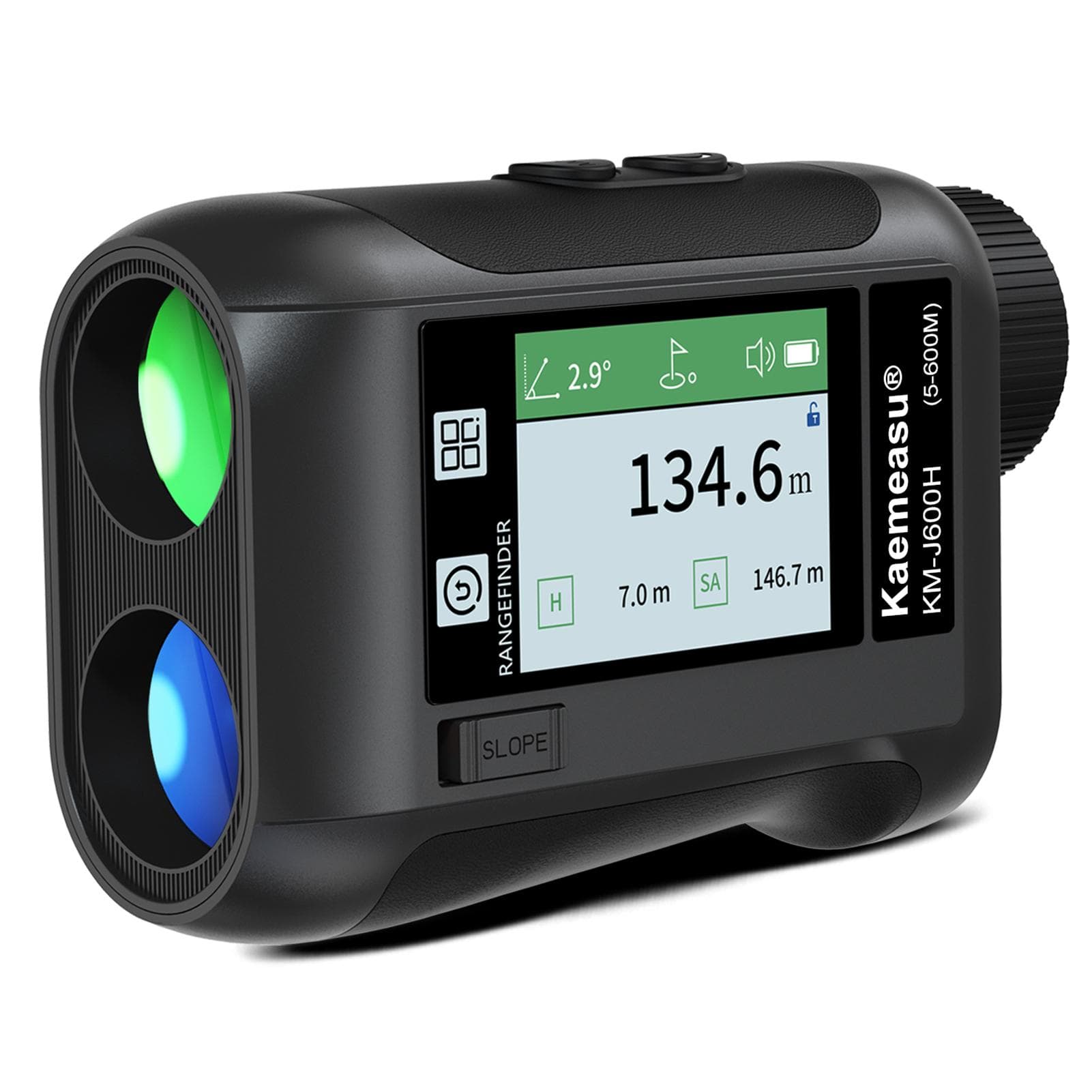 600M / 800M / 1200M / 1500M Golf Rangefinder Distance Meter with LCD Touch Screen 6.5X 600M black