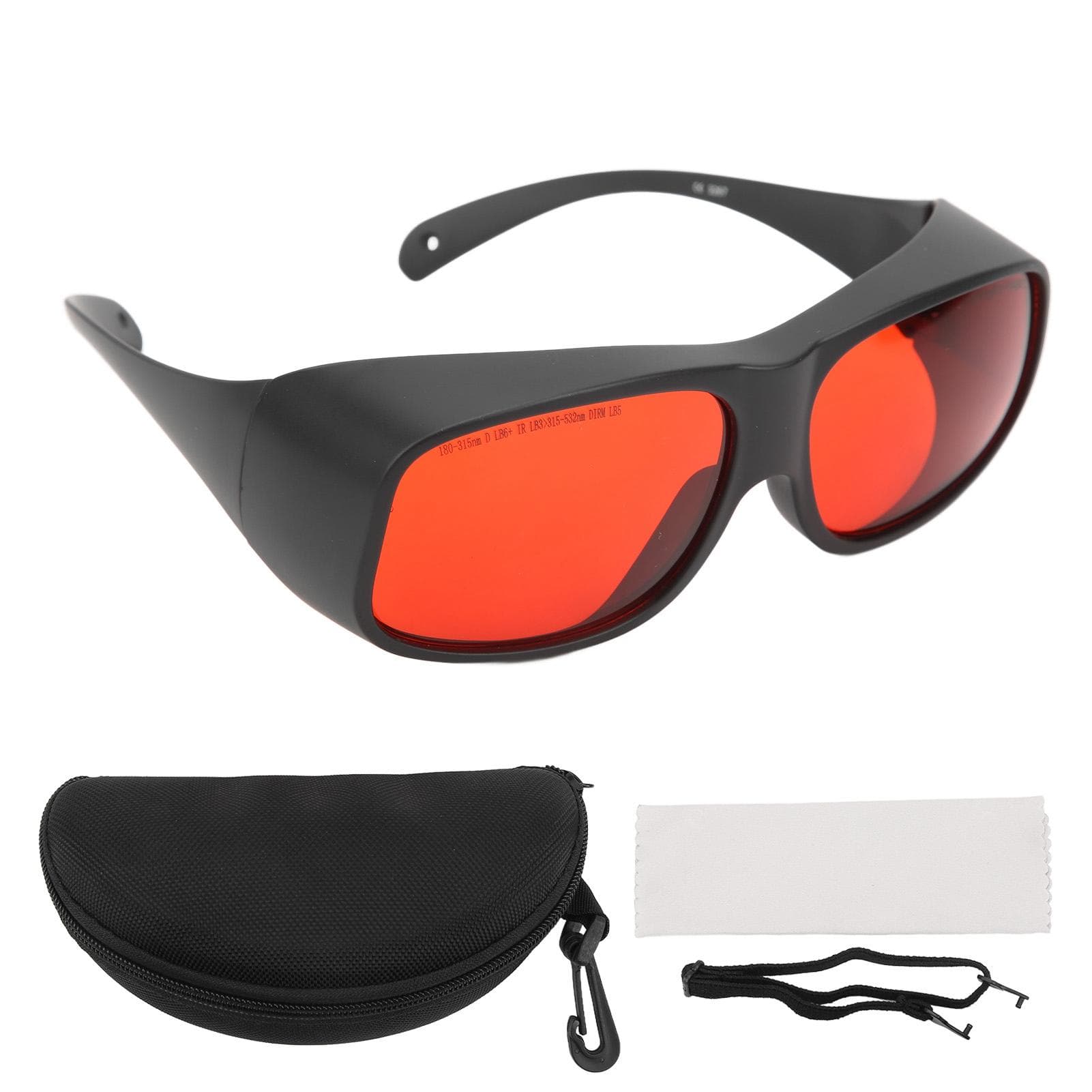 532NM Laser Safety Goggles with Red Lens Protecting Your Eyes PC Eyeshielding GlassesBlack black
