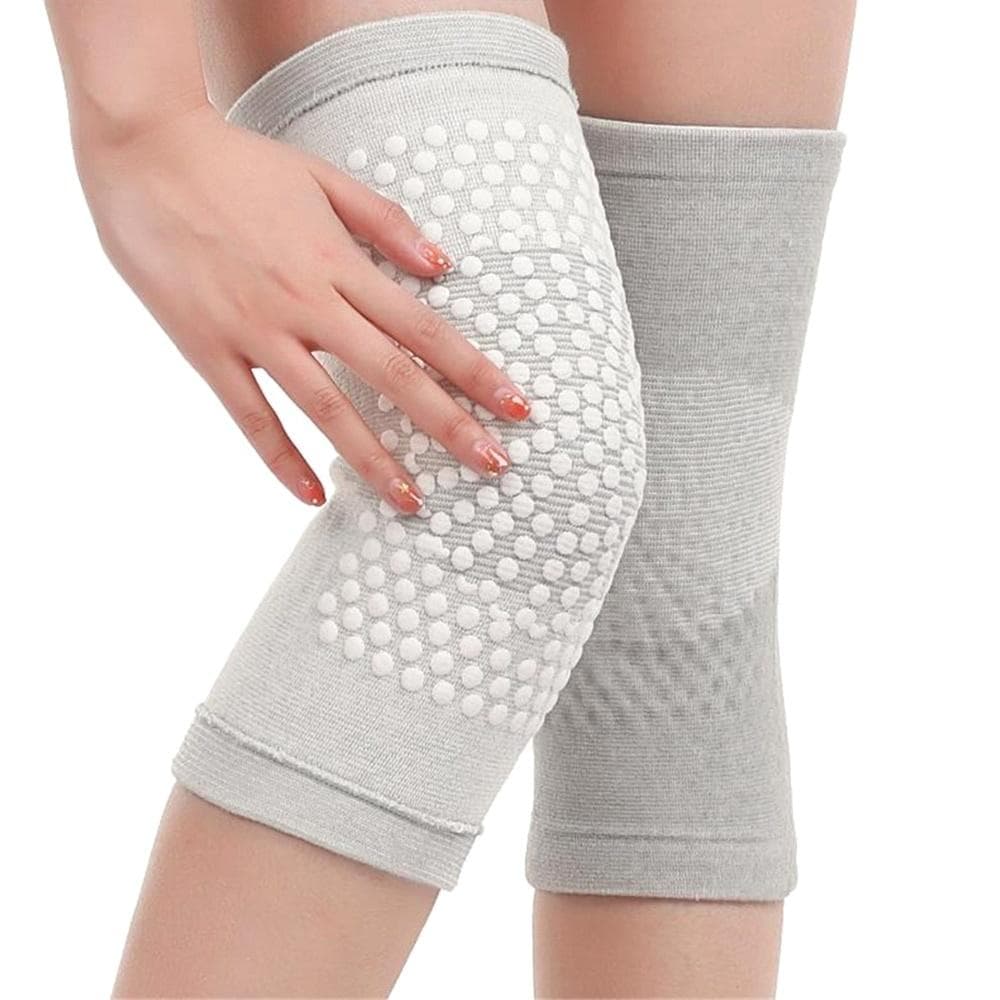 Warmer Self Heating Support Knee Pad Knee Brace Warm for Arthritis Joint Pain Relief Injury Recovery Belt Leg L grey