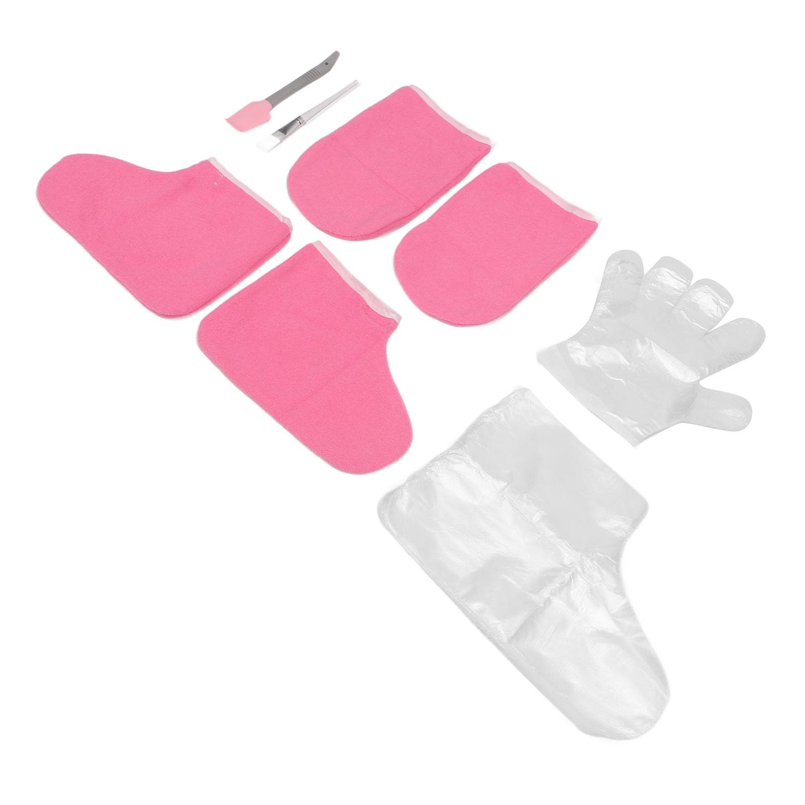 Wax Treatment Hand Foot Set Waxing Brush Pink Cloth Glove Foot Cover 100pcs Disposable Glove Foot