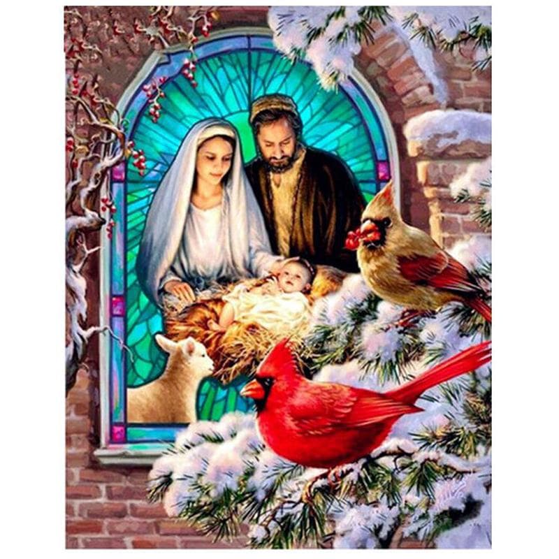 Full Round Diamond Embroidery Religious Jesus Baby,diy Diamond Painting Cross Stitch 20X30CM
