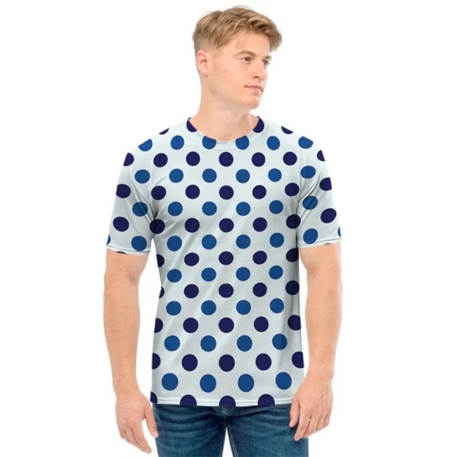 Polka Dot Pattern 3D Print Mens T Shirt Summer Short Sleeve Crew Neck Tee Shirts Tops Streetwear Mens Plus Size T Shirts S