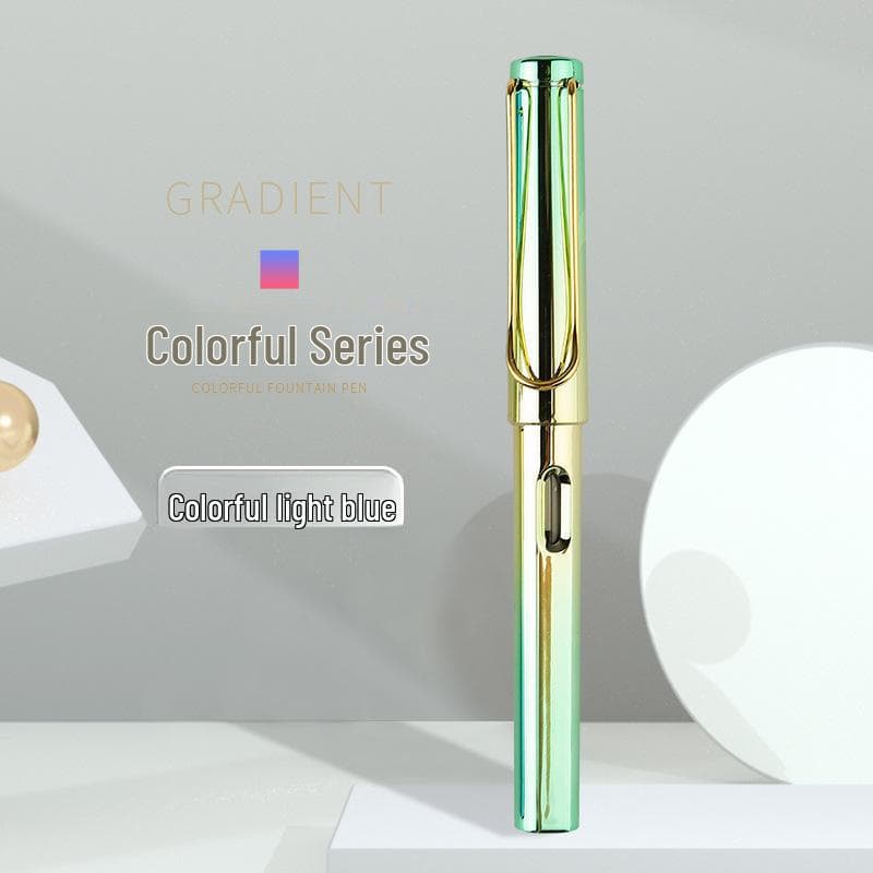 Colorful Student Fountain Pen with Replaceable Ink Capsule for Calligraphy and Correct Writing Posture +30 Black Ink Cartridges
