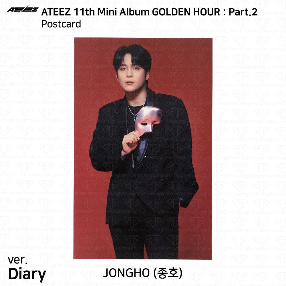 ATEEZ The 11th Mini Album Golden Hour Pt.2 To Diary For Ver Photocard Postcard Jongho - Diary Postcard
