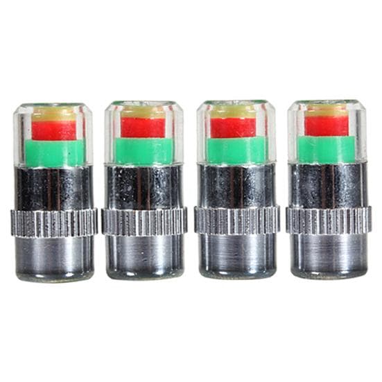 4Pcs Auto Tire Pressure Monitor Tyre Gage Alert Sensor Indicator Valve Caps