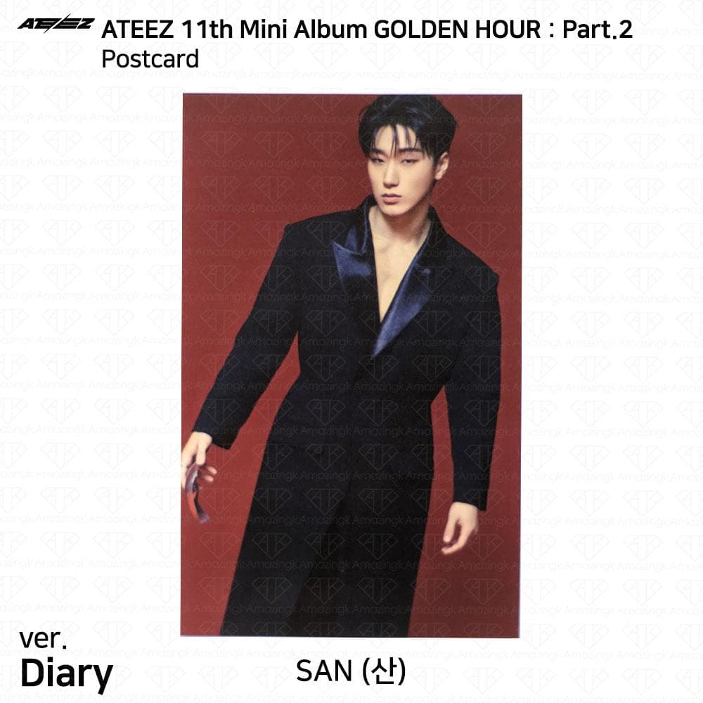 ATEEZ The 11th Mini Album Golden Hour Pt.2 To Diary For Ver Photocard Postcard San - Diary Postcard