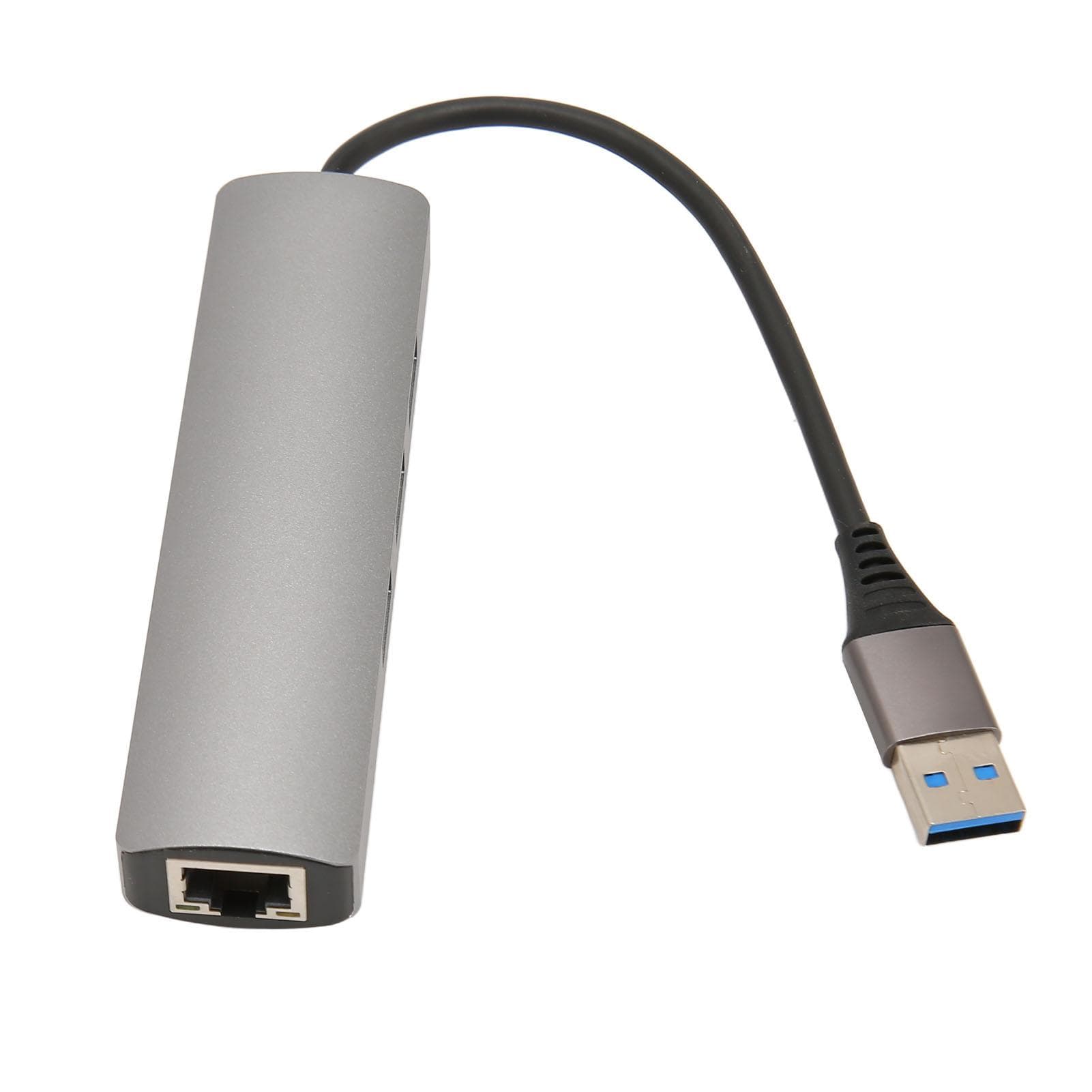 USB to RJ45 Hub 1Gbps 3 USB 3.0 Plug and Play Aluminium Alloy USB to Ethernet Adapter for Laptop