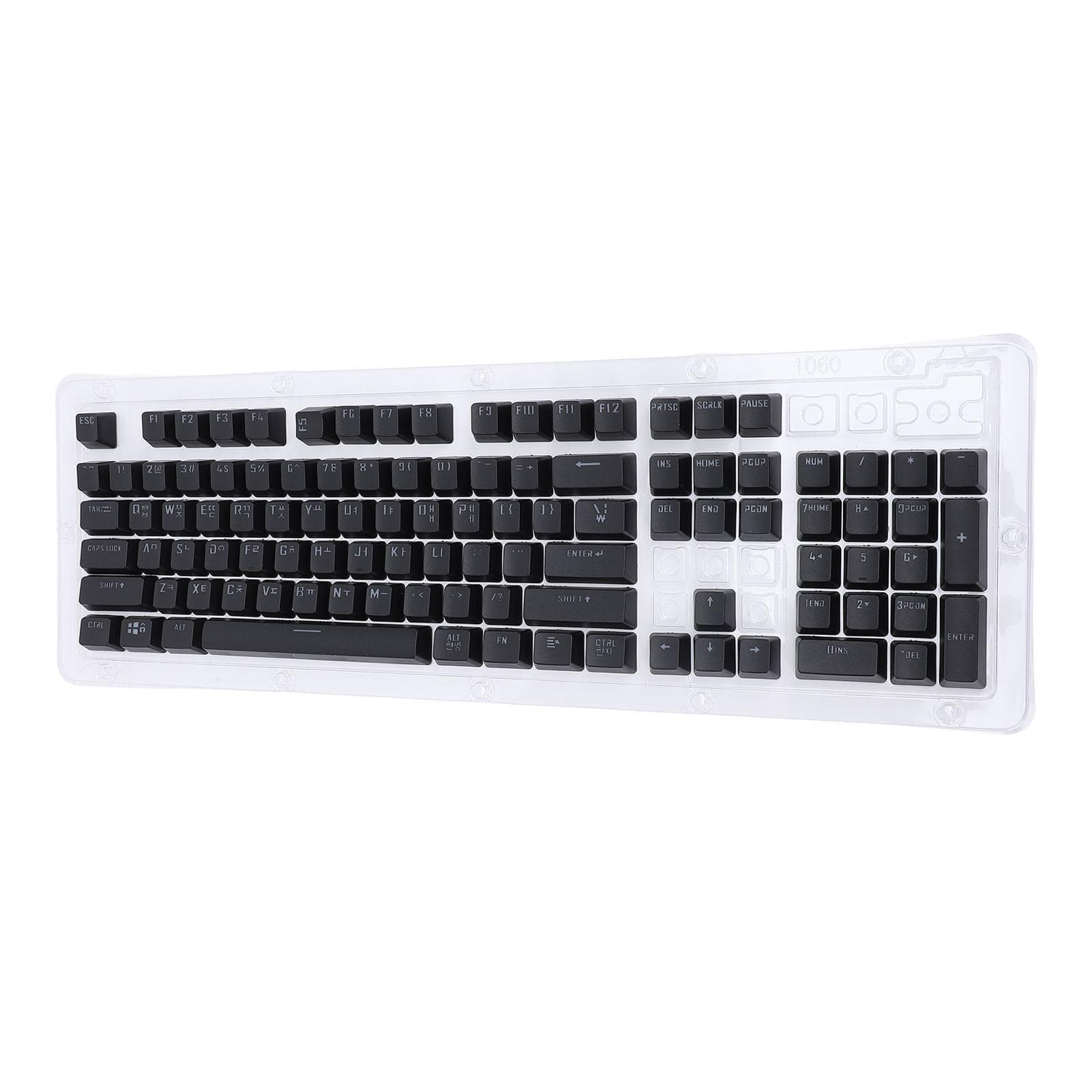 104PCS Keycaps Set ABS Korean Keyboard Keycaps Replacement for 61 64 68 84 87 96 98 100 104 black
