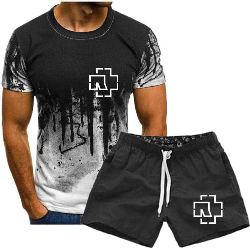 Men's Rammstein Printed T-shirt Fan Short Sleeve Graphic T-shirt Summer Men's Suit XL ivory