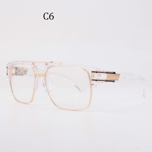 Man Women Flat Mirror Sunglasses Unisex Fashion Vintage Square Sun Glasses Brand Designer Sunglasses None