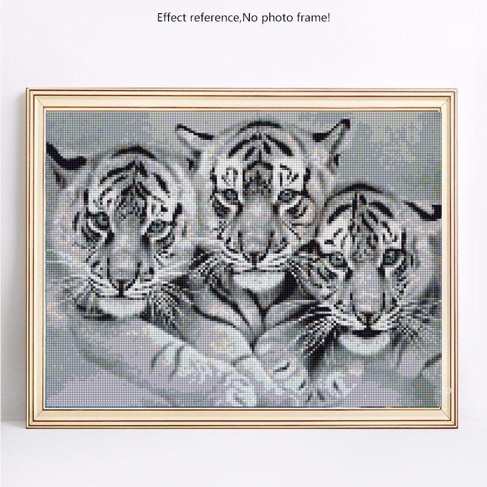 Diamond Painting Round Stones Animals Diamond Mosaic Sale Tiger Pictures 20X30