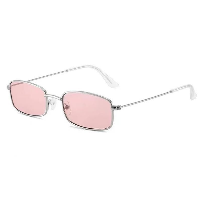 New Women Small Frame Rectangle Sunglasses Vintage Metal Frame UV400 Sun Glasses Outdoor Leisure Eyewear for Men and Women As shown in the figu