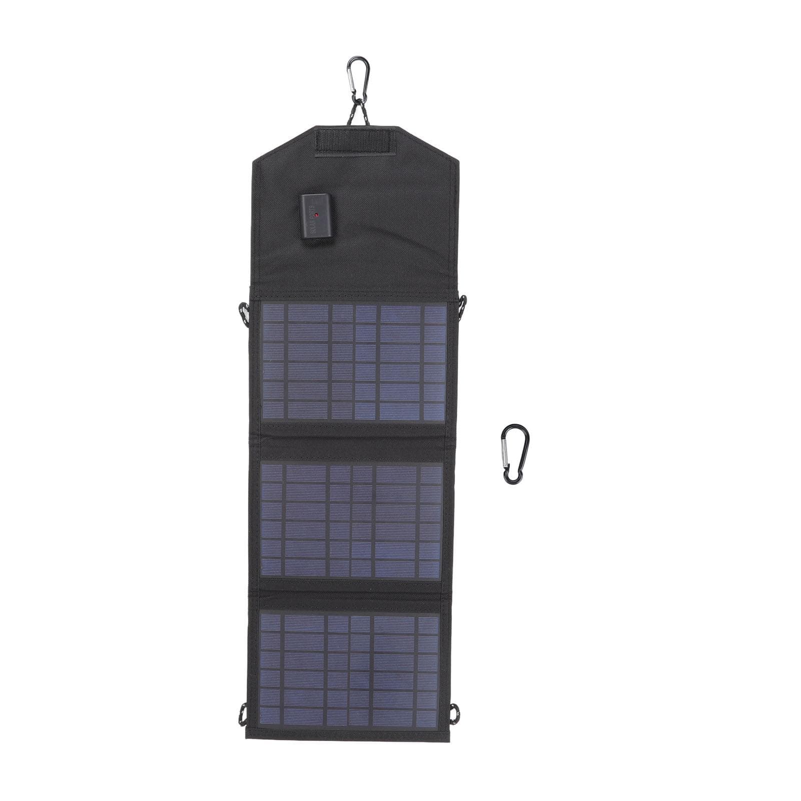 Solar Charger Portable Foldable Polysilicon Solar Power Bank with Hooks for Camping 10.5W 5V