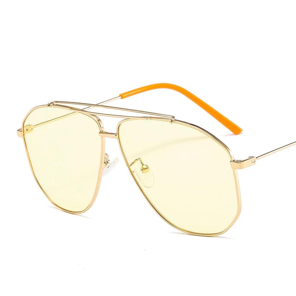 Trendy Women Sunglasses Retro Metal Frame Vintage Double Bridge UV400 Shades for Women Men Gafas De Sol