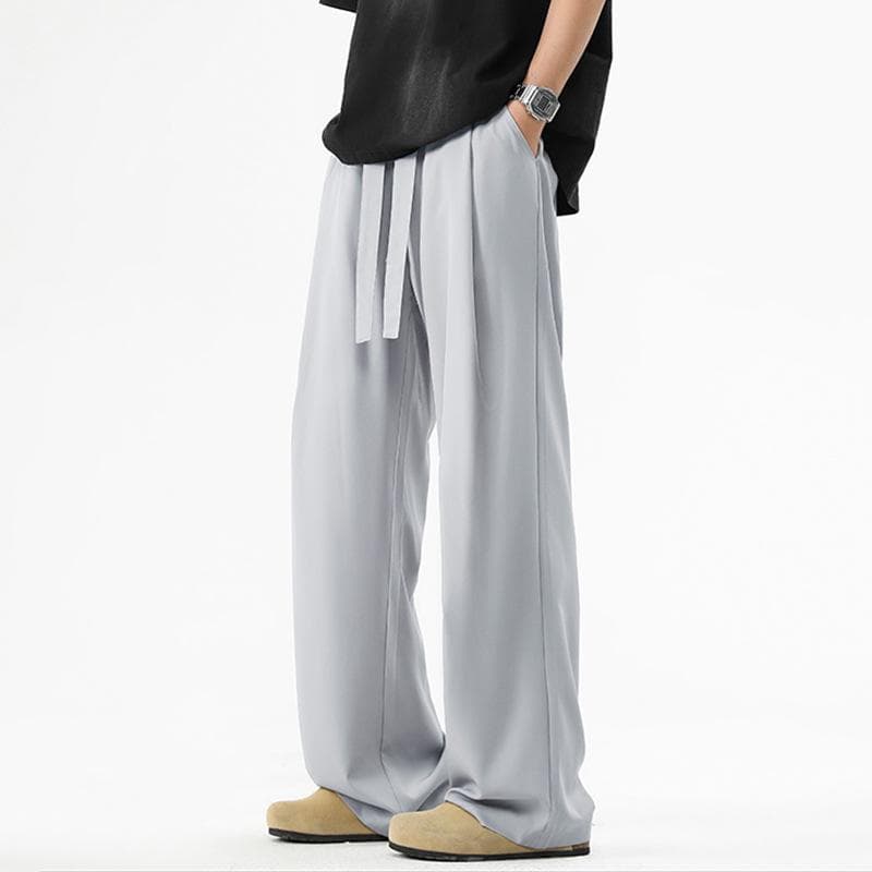 Droopy Trousers for Men's New Spring and Summer Loose Straight-leg Casual Trousers for Boys High Waist Wide-leg Pants 4XL