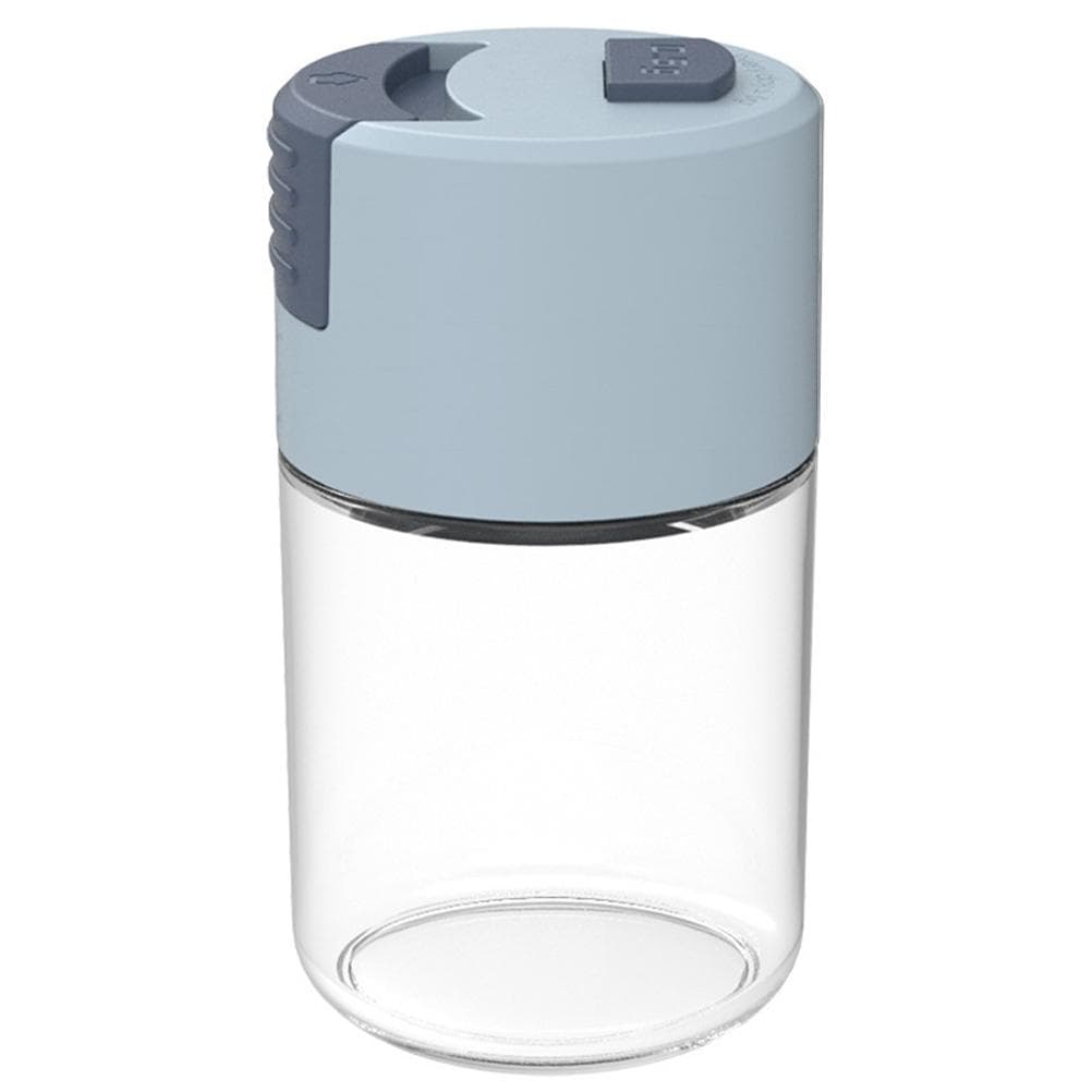 Push Type Salt Shaker Spice Jars with Lid Sealed Dust Proof Seasoning Jar Glass Bottle Kitchen black