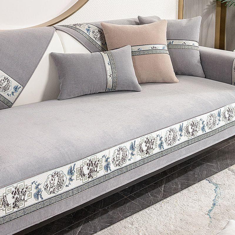 Luxury Chinese Style Sofa Covers Solid Chenille Anti-slip Couch Cushion for Living Room Sofas Universal Armchair Slipcover Towel 70x70cm 1pcs
