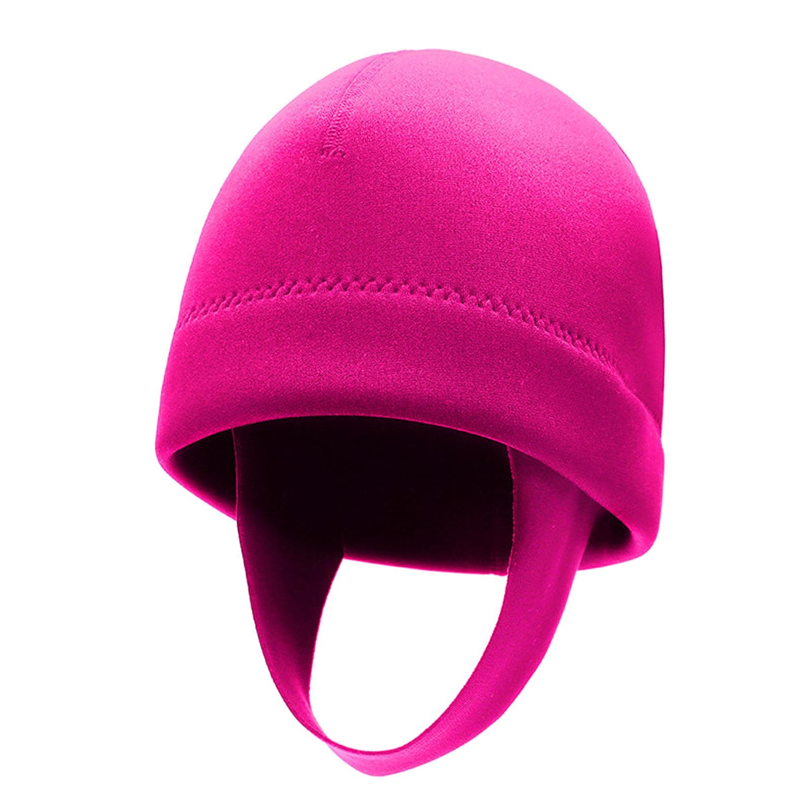 2mm Neoprene Snorkeling Cap UV Protection Warm Diving Hood Wetsuit Beanie Cap for Snorkeling S red