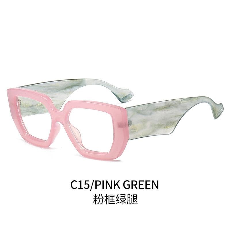New Fashion Square Women Glasses Frame Colorful Anti Blue Light Spring Hinge Wide Legs Eyewear Men Optical Polygon Frame