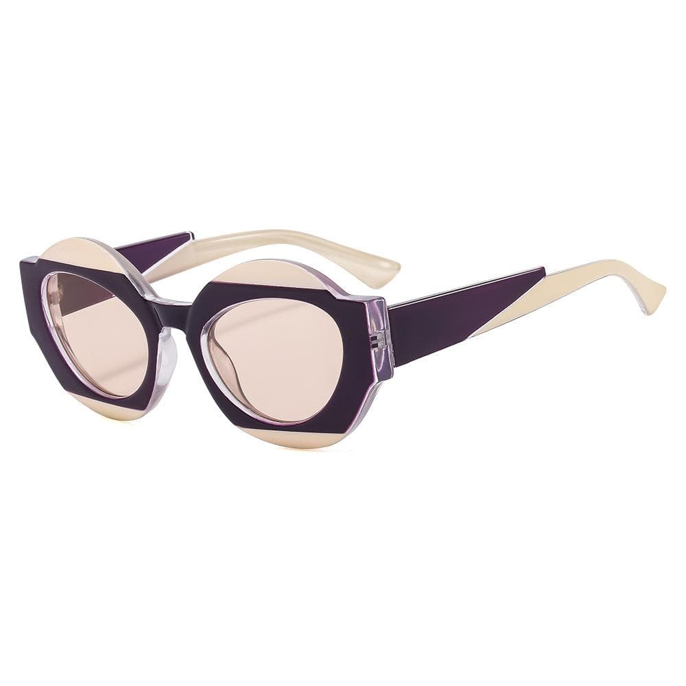 Vintage Round Sunglasses Women Men Two Tone UV400 Luxury Brand Designer Shades for Female Male Sun Glasses as picture