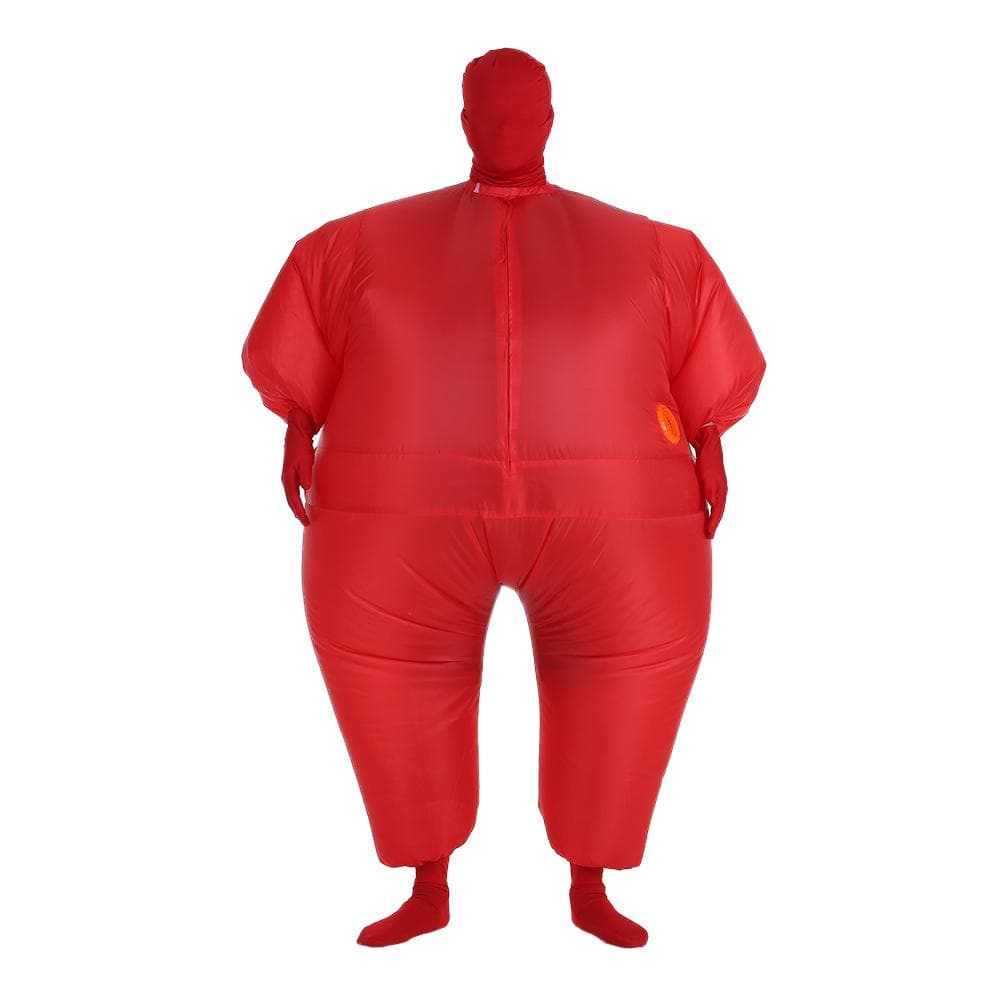 Decdeal Funny Adult Size Inflatable Full Body Costume Suit Air Fan Operated Blow Up Fancy Dress Adult red