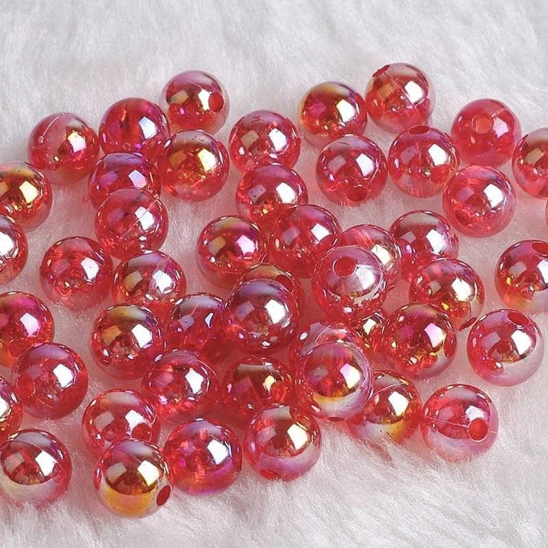 DIY Fashion Jewelry Accessory 6MM-12MM Acrylic Beads Round Shape 23 Colors Bracelet Department Spac 8mm 50pcs red