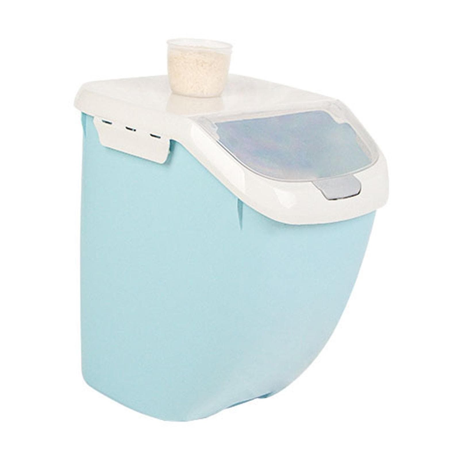 Grain Storage Box Waterproof Clamshell Multipurpose Plastic Rice Storage Containers for Kitchen S 26x34x21cm/10.2x13.4x8.3in blue