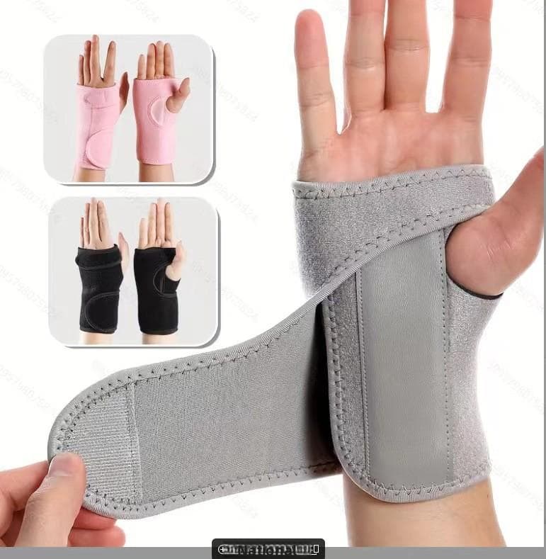 Adjustable Breathable 11.8 Inch Wrist Support Braces with Splint for Carpal Tunnel Wrist Stabilization Right grey