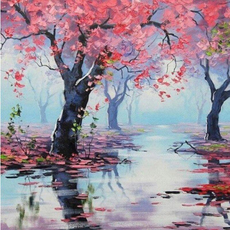 5D DIY Diamond Painting Diamond Embroidery Landscape Tree Needlework Diamond Mosaic Cross Stitch 30x30CM