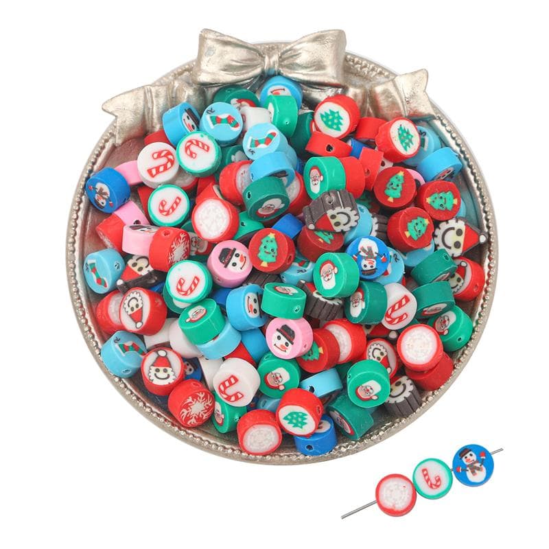 30Pcs Soft Clay Halloween Flower Beads For DIY Necklace Bracelet Earrings Jewelry Making Craft Accessories